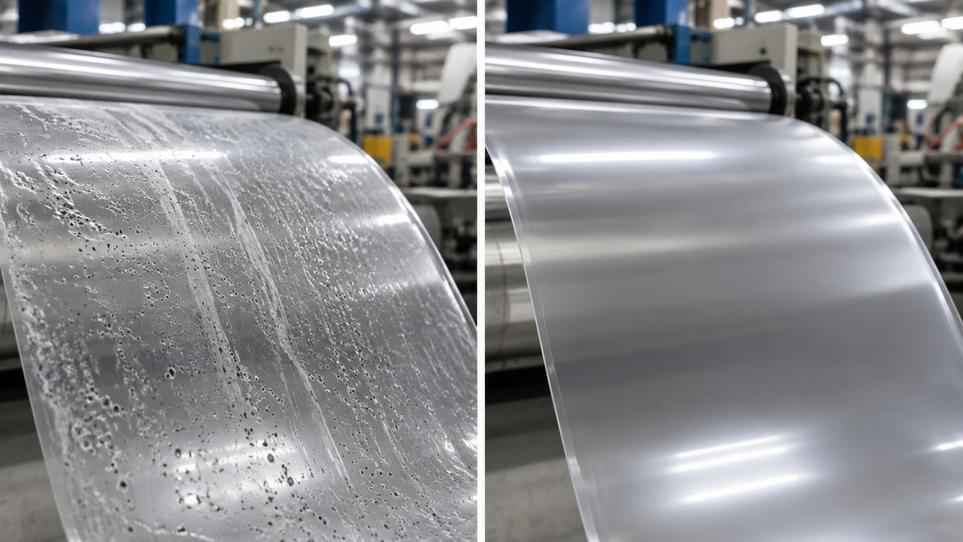 Desiccant masterbatch reducing moisture defects in plastic processing